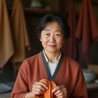 천연 염색 작업 중인 박은주 선생님