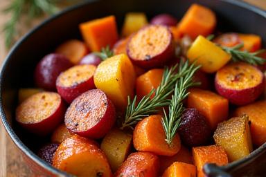 허브를 곁들인 구운 뿌리채소